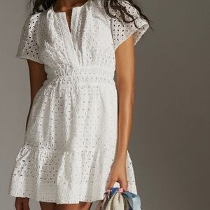 ✨NWT✨Anthropologie Somerset Eyelet Mini Dress, size L